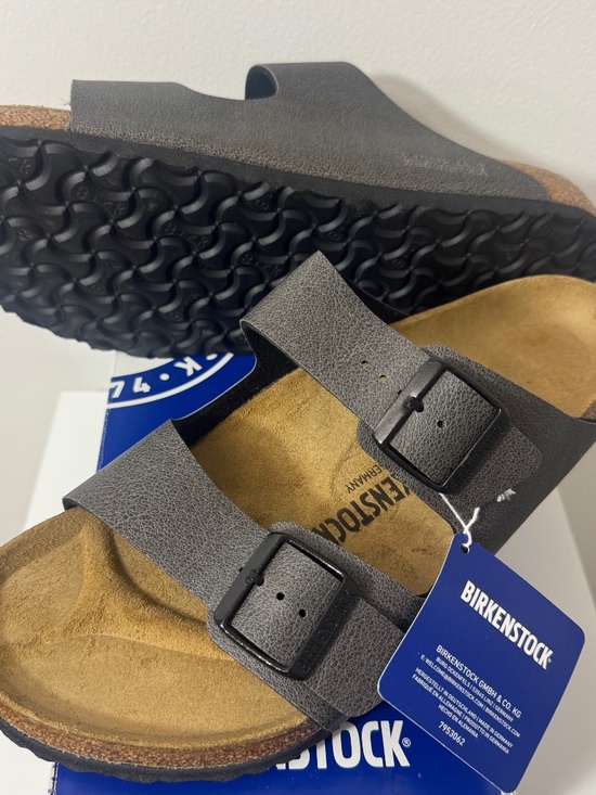 NEW Birkenstock Arizona Anthracite Pull Up Birko Flor Unisex Sandal EU 44 Men 11 main image 10